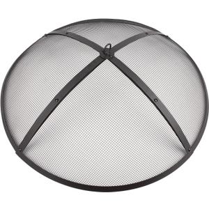 WeCooper 40Inch Round Fire Pit Spark Screen Cover,Outdoor Patio Mesh FirePit Screens,Heavy Duty Steel Domed Fire Pit Ember Guard with Handle
