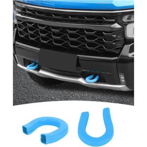 Hoolcar Blue Tow Hook Covers Fit for 2014-2024 2025 Chevy Silverado/GMC-Sierra Front Bumper Tow Hooks Rubber Protector Trim Exterior Accessories