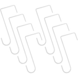 uxcell 8Pcs Vinyl Fence Hooks Patio Hooks, 3 x 8 Inch Powder Coated Steel Fence Hooks Hangers for Hanging Plants Bird Feeders Lights Outdoor Decor Pool Equipment, White