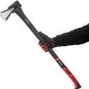 INTERTOOL Log Splitting Maul Axe - 36 Wood Chopping Ax with Rust Resistant Steel, Shock Absorbing Fiberglass Anti-Slip Handle, & Blade Sheath Cover - HT-0275