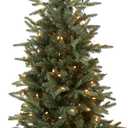 National Tree Company Pre-lit Artificial Mini Christmas Tree | Includes Small Lights and Cloth Bag Base | for Tabletop or Desk | Burlap-4 ft, 4', Green