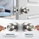 KNOBWELL Brushed Nickel Door Knob for Bedroom Bathroom, Interior Door Knobs with Round Ball Knob, Keyless Privacy Door Knob with Lock, Indoor Door Handle, 1 Pack