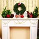 99 Feet Artificial Pearls Beads Garland Chain Christmas Tree Beads Faux Pearl Beaded Trims for Wedding Christmas and DIY Supplies (Gold)