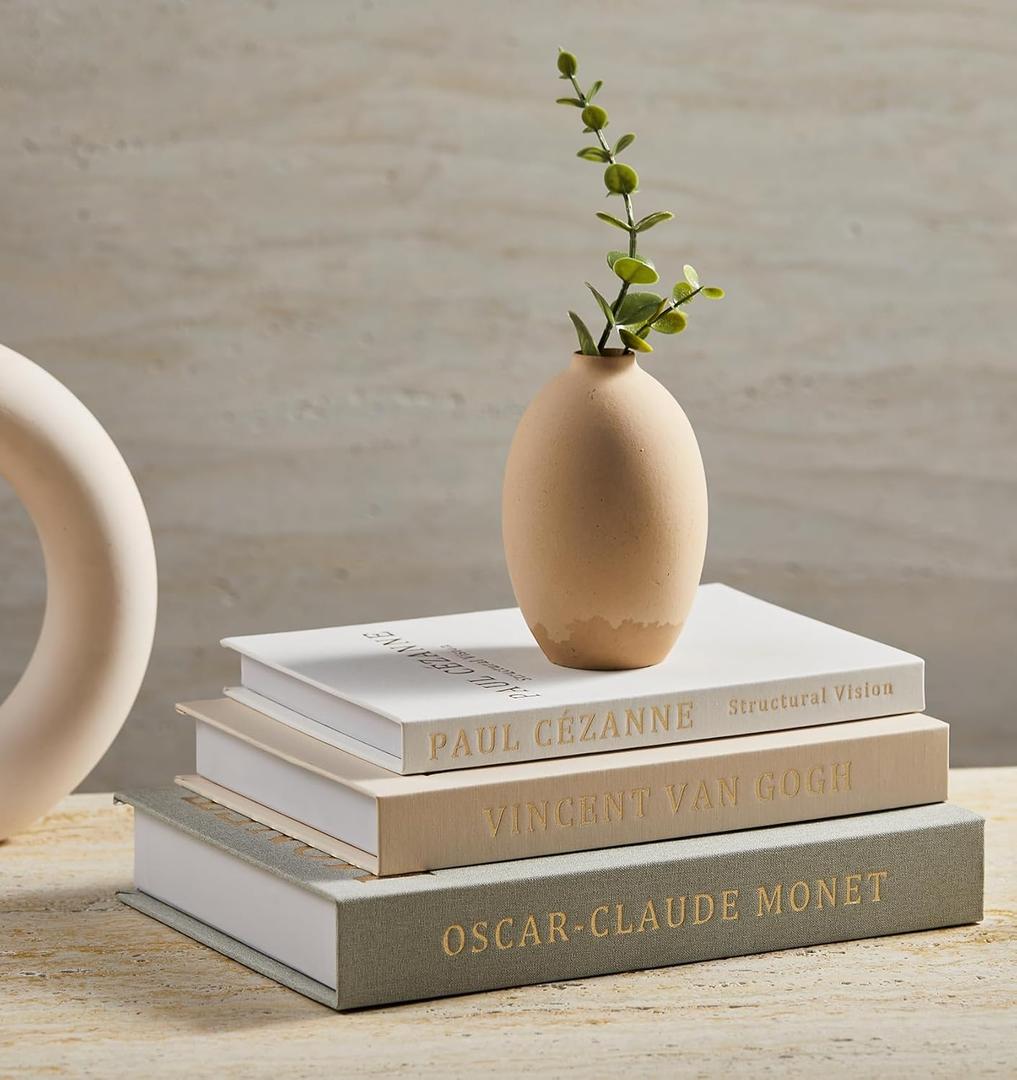 Aesthetic Decorative Books - Coffee Table Books Decor - Faux Decor Book Storage Box for Decoration - Set of 3 Linen Fake Book for Home Table Decor - Bedside Tables Decors - Home Room Bookshelf Decors with 9.06 x 6.3 x 0.984,9.84 x 7.09 x 1.18,11.02x 7.87x 1.57 (Green/Beige/White)