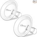 PumpMomus 19mm Oval Flanges Compatible with Medela Breast Pump Parts, Replace Nipple Shields Flanges Compatible with Medela Pump in Style PersonalFit Symphony Freestyle Flex Swing Maxi