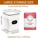 HKJ Chef 4 Pack Large Airtight Food Storage Containers with Lids (5.2L / 176oz), BPA Free Plastic Kitchen and Pantry Organization Contianers for Cereal Flour and Sugar Storage, Labels & Marker