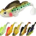 Gotour Weedless Soft Fishing Lures for Freshwater and Saltwater, Premium Pre-Rigged Jig Head Paddle Tail Swimbaits for Bass FishingJigs Fishing Bait for Crappie Trout Walleye, Amazing Fishing Gifts (A1-2.8"-0.4oz)