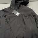 FREE SOLDIER Men's Outdoor Waterproof Soft Shell Hooded Military Tactical Rain Jacket (Black, L)