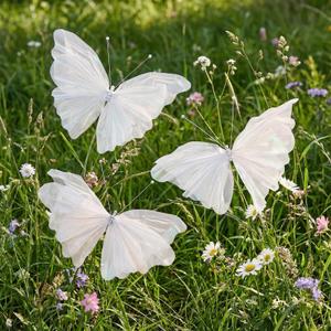 3 Pcs Butterfly Decorations Mariposas Grandes para Decoracion, 3D Hanging Big Butterflies Decor 19 Inch for Baby Shower Women Birthday Decorations Flowers Garden Wall Wedding Decor(White,Purple,Pink)