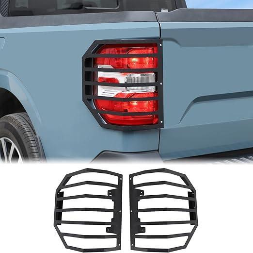 Aunginsy Tail Light Lamp Guard Cover Compatible with Ford Maverick 20222025 Exterior Accessories, Car Back Taillight Grilles Guard Protective Net Frame Carbon Steel Rear Headlight Trim Cover, Black