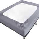 Box Spring Cover King Size Bed Skirts Wrap 4 Side of The Mattress, Stretch & Snug Fit, Ultra Soft, Wrinkle Free, Replacing Bed Skirt for Hotel and Home, Grey