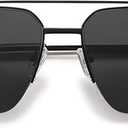 SOJOS Trendy Aviator Sunglasses Mens Womens Retro Double Bridge Metal Frame SemiRimless Shades Lentes De Sol Para Mujer SJ1191 Metallic