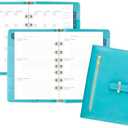 AT-A-GLANCE, Undated, 5-1/2" x 8-1/2", Desk Size, 7-Ring, Faux Leather Fashion, Teal (DR1118-040-42)