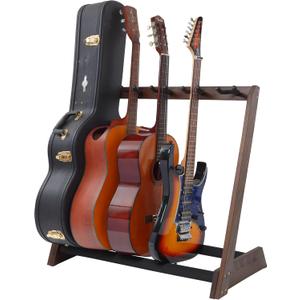 Nefelibata Multi-Purpose Guitar Stand 5 Wooden Guitar Rack Floor for Guitars and Cases, Cellos - German Ash