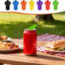 14 PCS Colorful Drink Can Protector Cap, Leakproof Soda Top Ring Opener Tool for Pop Coke Beer, Premium Plastic Shields Can Openers for Prevent Dust at Party BBQ Beach, Manual Easy Can Opener