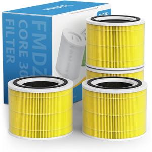 Core 300 Replacement Filter Compatible with LEVOIT Core 300 Core 300S VortexAir Purifier, 3-in-1 Pre-filter, H13 Grade True HEPA and Activated Carbon Filter, Core 300-RF-PA, 4-Pack