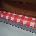 Plastic Table Cloth, 110 Ft X 54 In Disposable Tablecloth Red and White Checkered Tablecloth with Any Cut Sliding Cutters Premium PEVA Plastic Table Cloth Disposable for Picnic, Parties, Festivals