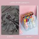 Yesesion Clear Pen Holder, Pen Organizer for Desk, Pencil Cup for Home Office, School Supplies, Art Stationery, Desktop Storage and Accessorizes for Card, Marker, Remote Control