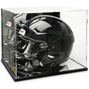 Acrylic Football Helmet Display Case Full Size with Mirror Back and Base, UV Protection Dustproof Clear Cube Box for Sports Memorabilia Storage, Assembly Required (14.9" L x 11.8" W x 11.8" H inches)