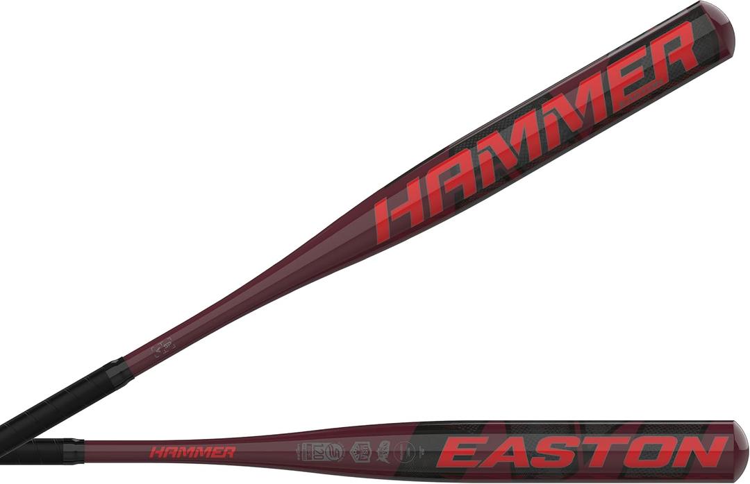 Easton | Hammer Slowpitch Softball Bat | Approved for Play on All Fields | Loaded | 12" Barrel (34" / 28 oz., Red)