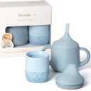 Moonkie Baby Training Cup & Sippy Cup Set | 4 Months+ | Baby-Led Weaning Essential | Gift for Infants (Ether Cup Set, 2 Pack)