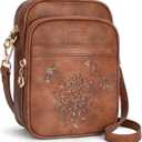 Small Crossbody Bags for Women, RFID Phone Purse with Card Slots, Triple Compartments Lightweight Shoulder Bag (1-brown)