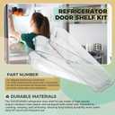 2932576065 Refrigerator Upper Door Shelf Compatible With Dometic Americana II RV Refrigerators, Fridge Upper Shelf 17-3/4"W x 3-1/8"L x 3-5/8"H Back, 2-5/8"H Front