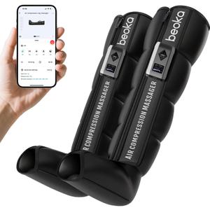 beoka Leg Massager for Circulation and Pain Relief, Leg Recovery System for Fast Recovery, Cordless Air Compression Boots with 3 Modes 5 Intensities for Athletes Runners and Travelers-Plus L