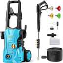 GREENER Electric Pressure Washer 4800 PSI, 4 Quick Nozzles, 3.0GPM, 23FT Outlet Hose, 16FT Power Cord, Power Washer Electric Powered with Soap Cannon for Car, House, Driveway, Patio Cleaning-Blue