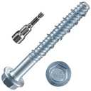 Wensilon 3/8" x 4" Zinc Plated Large Diameter Concrete Screw for Anchoring to Masonry, Brick or Block (30pcs)
