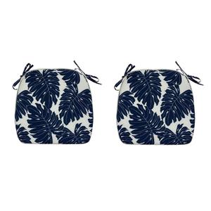 Outdoor Chair Cushions (Set of 2) 16x17 Inch Patio Seat Cushions Navy Square Chair Pads for Outdoor Patio Furniture Garden Home Office