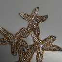 PATIKIL 4 Pcs Starfish Rhinestone Beaded Patch, Starfish Sequin Applique Patches Sew on Fabric Sequin Patch for Clothing Bag Jeans Shoes Hats Jacket DIY Crafts, Yellow