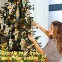 Cunno 18 Pcs Christmas Nutcracker Diamond Art Ornaments 5d DIY Painting Keychains Kits Gifts Full Drill Hanging Pendant Charms with Tool for Adult Holiday Party Decoration(Cute,Gold Silver)