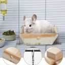 Natural Wood Chinchilla Hammock for Cage Swing, Chinchilla Bed Hanging, Wooden Chinchilla Toys and Cage Accessories, Chinchilla House Hut Ledges And Platforms Enrichement, Indoor Chinchilla Habitat