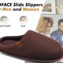 COFACE Mens Memory Foam House Slippers Slip On Cozy Scuff Shoes Indoor/Outdoor with Arch Support Size 7-15 (Brown)