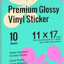 Uinkit Premium Vinyl Sticker for Inkjet Printer 11x17 inch Glossy White Sticker Paper 10Sheets Waterproof Label Vivid Color,Tear-Resistant, Removable