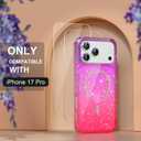 Choiche Magnetic for iPhone 17 Pro Case Women Phone Case, Compatible with Mag-Safe, Cute Bling Sparkly, Military Grade Protection, with Diamond Camera Lens Covers, 6.3-inch, Glitter Purple/Pink
