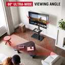 AOKCOS Floor TV Stand with 60-Degree Swivel, TV Floor Stand for 32-65 inch TVs up to 88lbs with Tilt, 8 Level Height Adjustable Tall TV Mount Stand with Shelf, Tempered Glass Base, MAX VESA 400x400mm