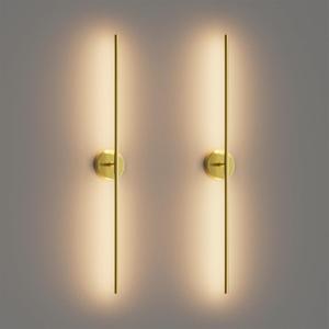 40Inch Hardwired Gold Wall Sconces Set of Two,360 Rotate Modern Linear Wall Light 30W Gold Vanity Light 3000K for Bathroom, Living Room(2 Pack)