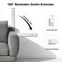 Electrical Outlet Extender Stick 2 Pack with Telescopic 22"-34" Extension & 180 Swivel, 2 AC Outlets & 3 USB Ports (1 USB-C/2 USB-A), for Hard-to-Reach Outlets Behind Furniture Bed Desk Sofa