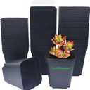 Square Nursery pots 4 Inches 60Pcs, Seedling Plastic Seeds propogation Growing Pots (Black,4Inches,60Pcs)