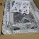 RIZZARI Stainless Steel Cat Box: Beige Leak-Proof Large Enclosed Litter Pan Indoor Odorless Tray for Multiple Cats - Teflon Non-Stick Coating - for Cats Under 20 lbs - Ideal for Laundry Room Balcony