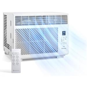 Comfort Zone Window Mounted Room Air Conditioner with Remote Control, 5,000 BTU, Digital Display, 4 Speed Settings, 4 Mode Settings, 24-Hour Timer, Sleep Setting, and Eco Mode