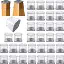 32 Pcs Square Chair Leg Protectors for Hardwood Floors,Felt Furniture Floor Protectors with Silicone Caps, Extra Large Size (Fits Chair Legs with Side Length: 1-5/8" to 2")