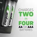 Energizer Recharge Pro Rechargeable AAA and AA Battery Charger With 4 NiMh Rechargeable AA Batteries, Provides a Full Charge in 3 Hours