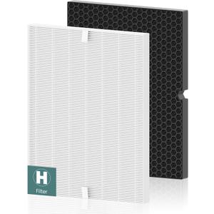 116130 Replacement Filter H for Winix 5500-2 AM80 Plasmawave Air Purifier, Includes 1 Pack Filter H and 1 Pack Activated Carbon Filter