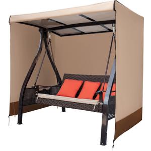 Outdoor Swing Covers Waterproof for Patio Swing 3 Seater, Patio Swing Cover 3 Triple Porch Swing Cover for Winter, Outdoor Furniture Protector 87L X 49D X 67H inch (86L*48D*67H inch)