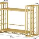 Wall Mounted Wine Rack with Wine Glass Rack,Gold, 31.5"W x 9.8"D x 21.6"H