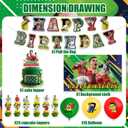 42Packs Soccer Ronaldo Birthday Party Supplies Pack IncludesBannerCake TopperBlackdrop,Balloons for Soccer Ronaldo Party Supplies
