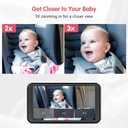 LUCKVIEW BM2 Car Camera for Baby, 5.2" 1080P Screen with 3X Zoom, Clear Rear-Facing View, 360 Rotating Lens, Easy Installation Safety for Infants and Pets
